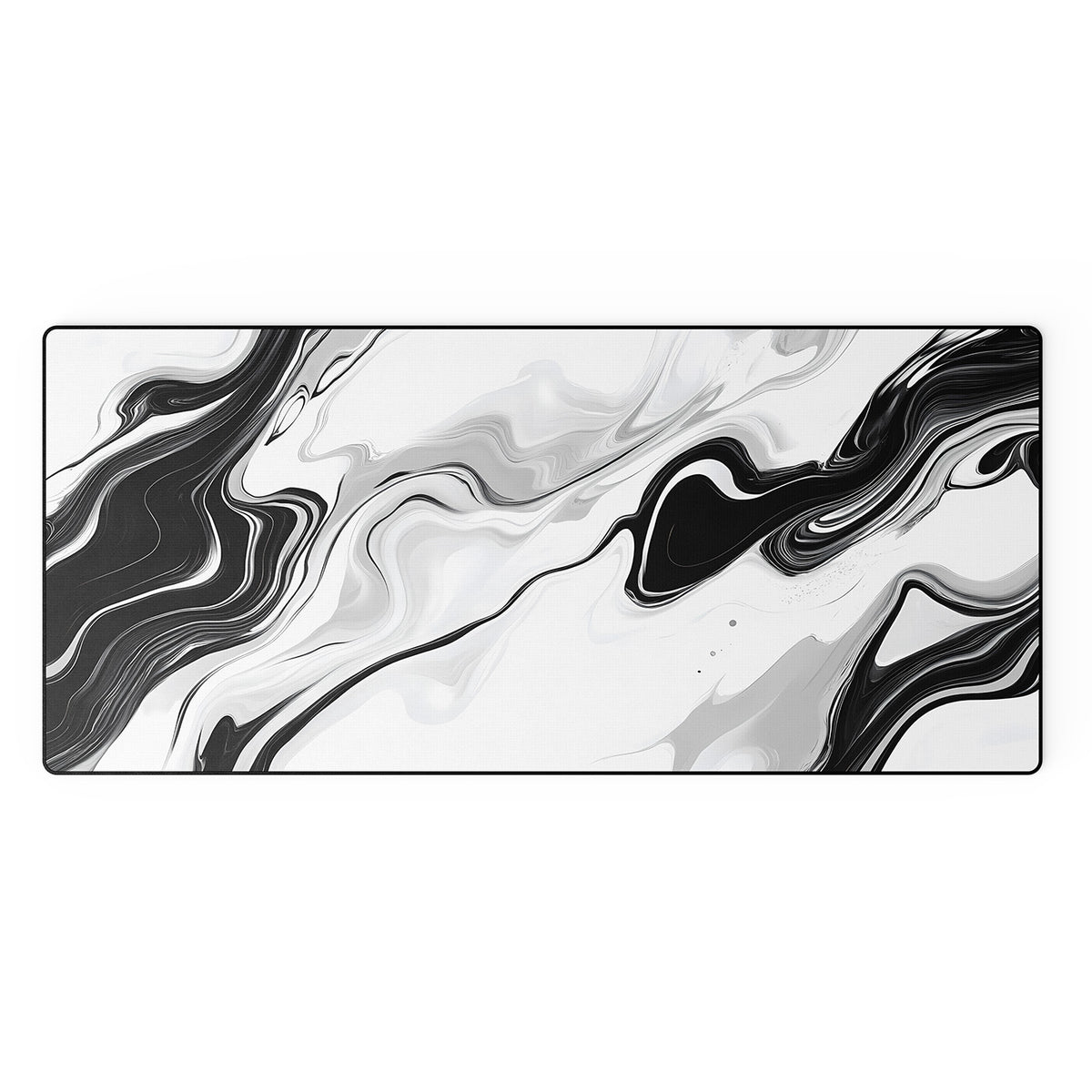 White Marble XXL Mousepad 900x400 mm mit genähter Kante